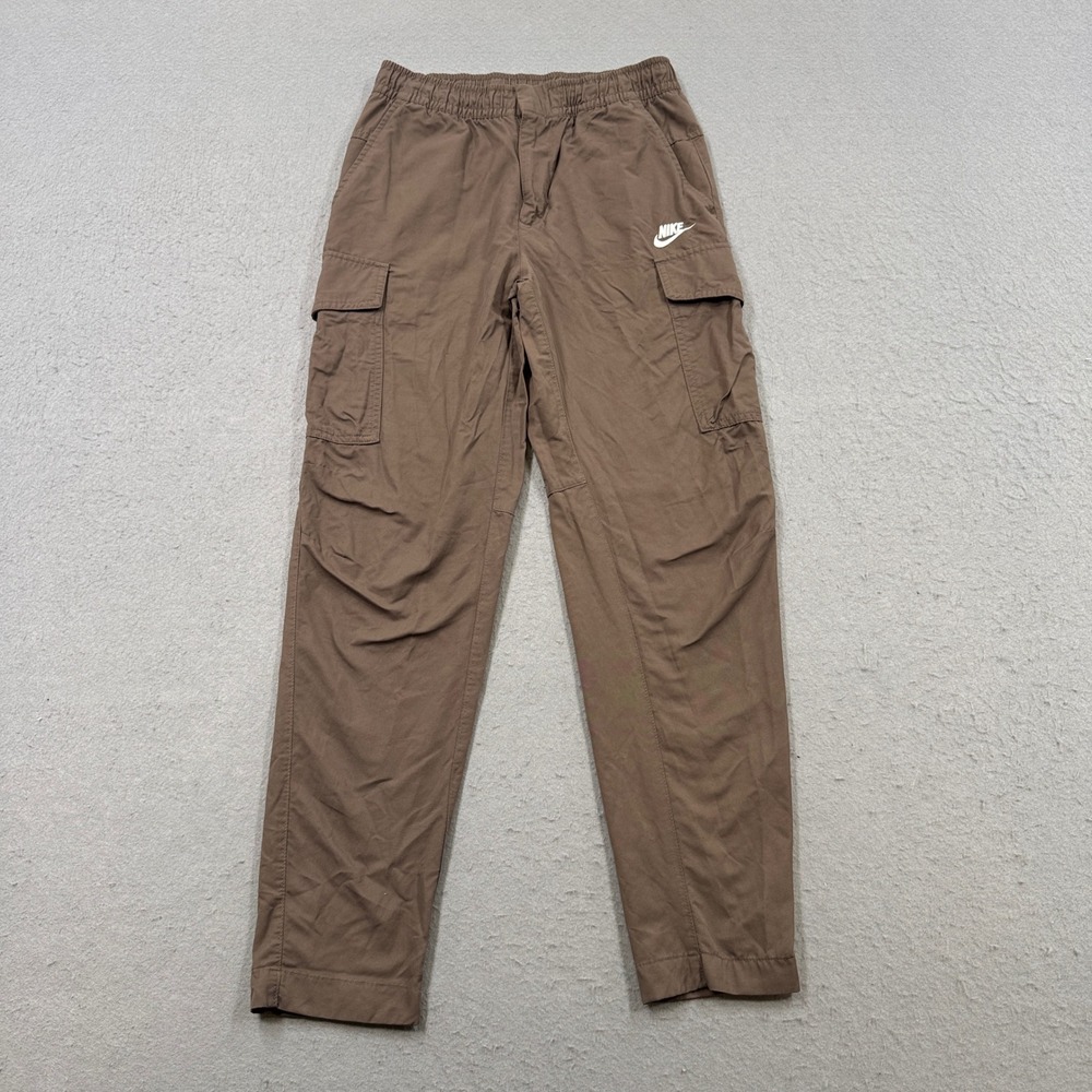 Nike Cargo Pants Men's Small Brown Straight Leg Athletic Fit Swoosh Sportswear
